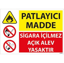 Patlayıcı Madde Uyarı Levhası için detaylı bilgi göster Patlayıcı Madde Uyarı Levhası resmi