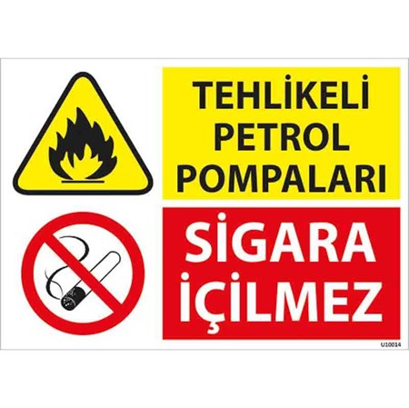 Tehlikeli Petrol Pompaları Uyarı Levhası resmi