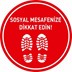 Sosyal Mesafeyi Koruyalım Ayak İzi Yer Etiketi Kırmızı 30 cm U21065 resmi