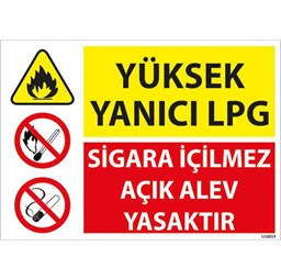 Yüksek Yanıcı Lpg  Uyarı Levhası için detaylı bilgi göster Yüksek Yanıcı Lpg  Uyarı Levhası resmi