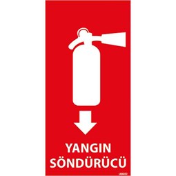 Dikey Yangın Söndürücü Uyarı Levhası resmi