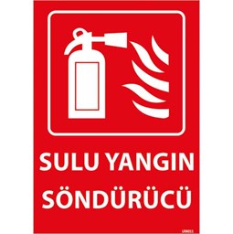 Sulu Yangın Söndürücü Uyarı Levhası resmi