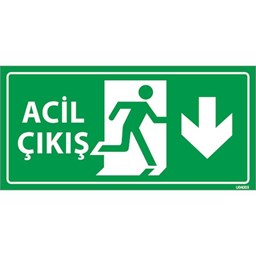 Acil Çıkış Levhası Aşağı Yön  U04003 için detaylı bilgi göster Acil Çıkış Levhası Aşağı Yön  U04003 resmi