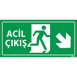 Acil Çıkış Levhası Sağ Çapraz Aşağı Yön için detaylı bilgi göster Acil Çıkış Levhası Sağ Çapraz Aşağı Yön resmi