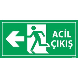 Acil Çıkış Levhası Sol Yön U04000 için detaylı bilgi göster Acil Çıkış Levhası Sol Yön U04000 resmi