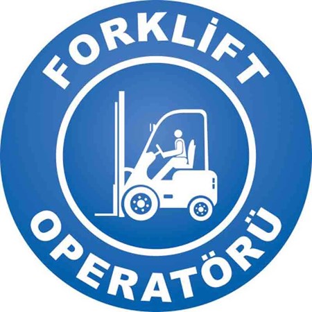 Forklift Operatörü 2 Baret Etiketi 3 Cm Çap resmi