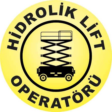Hidrolik Lift Operatörü Baret Etiketi 3 Cm Çap resmi