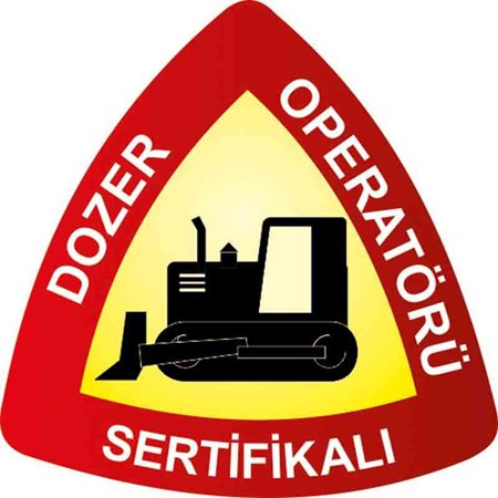 Sertifikalı Dozer Operatörü Baret Etiketi 3 Cm Çap resmi