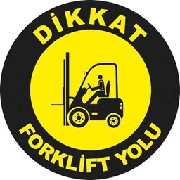 Forklift Yolu Yer Etiketi 30 cm Çap için detaylı bilgi göster Forklift Yolu Yer Etiketi 30 cm Çap resmi