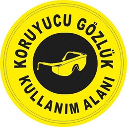 Koruyucu Gözlük Kullanım Alanı Yer Etiketi 30 cm Çap resmi