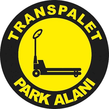 Transpalet Park Alanı Yer Etiketi 30 cm Çap resmi